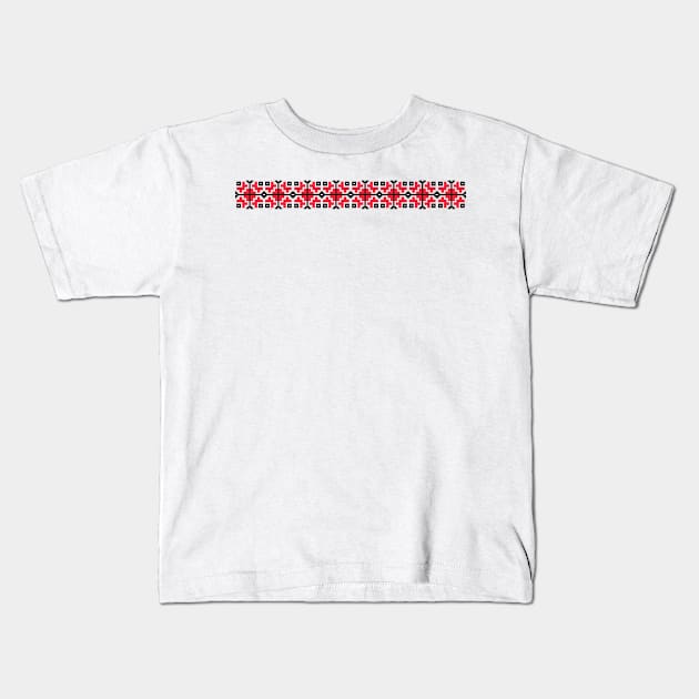 Romanian traditional motif Kids T-Shirt by NxtArt